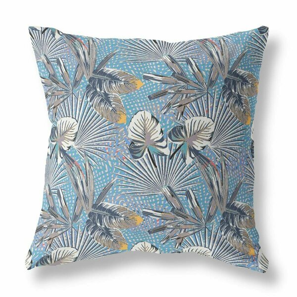 Palacedesigns 16 in. Tropical Indoor & Outdoor Throw Pillow Gray & Blue PA3095500